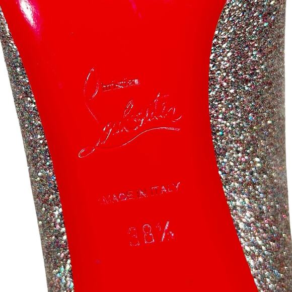 CHRISTIAN LOUBOUTIN Peep Toe Glitter Heels - Picture 11 of 11